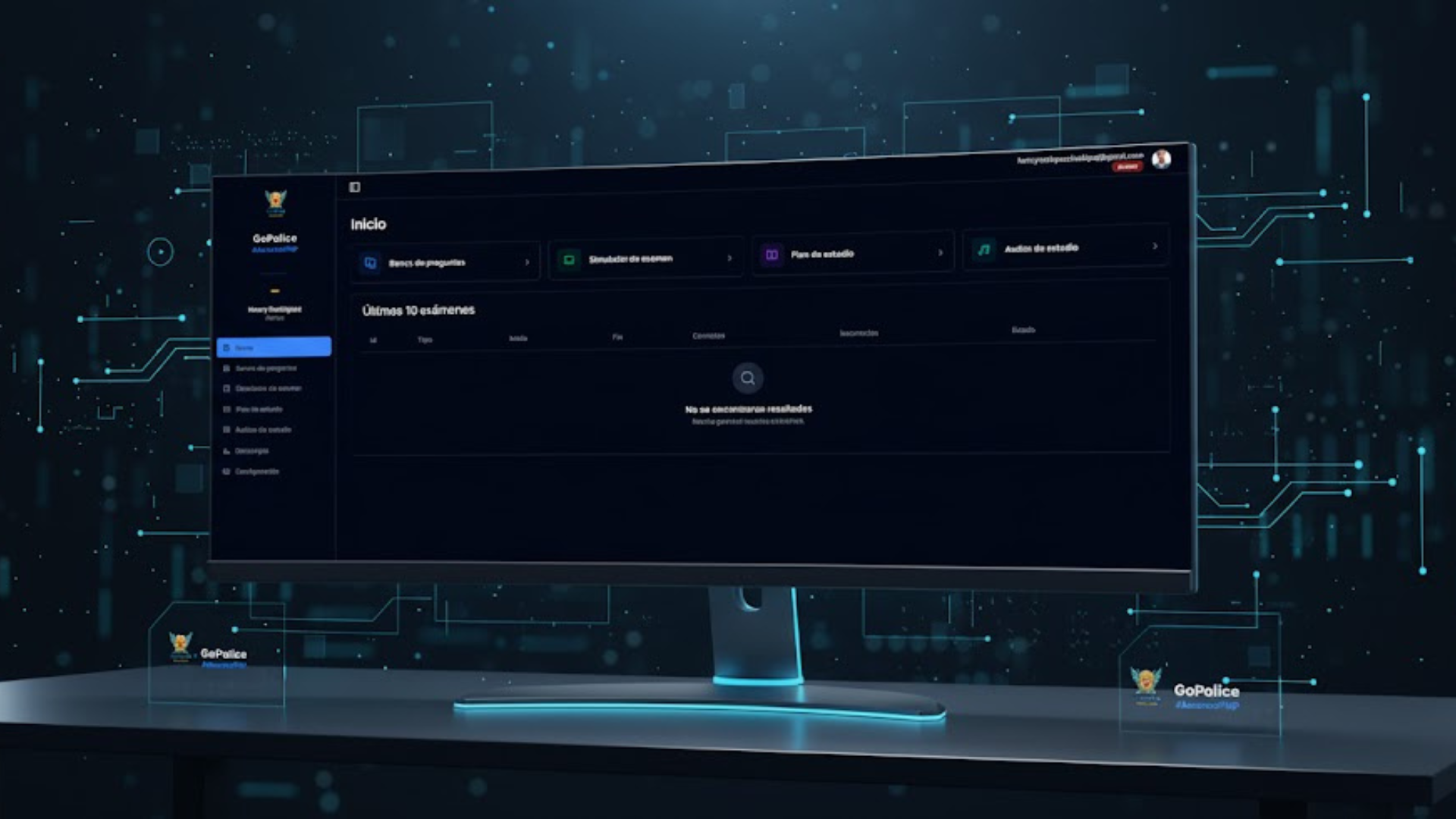 Screenshot of the application dashboard on multiple screens